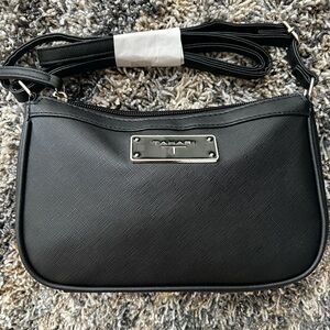 NWT Tahari Saffiano black crossbody bag